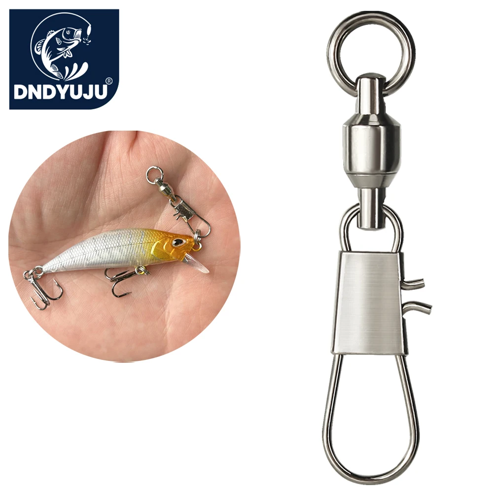 Fishing Lure Accessories - DNDYUJU 50個入り フィッシングスイベル ボールベアリング インターロック スナップピン