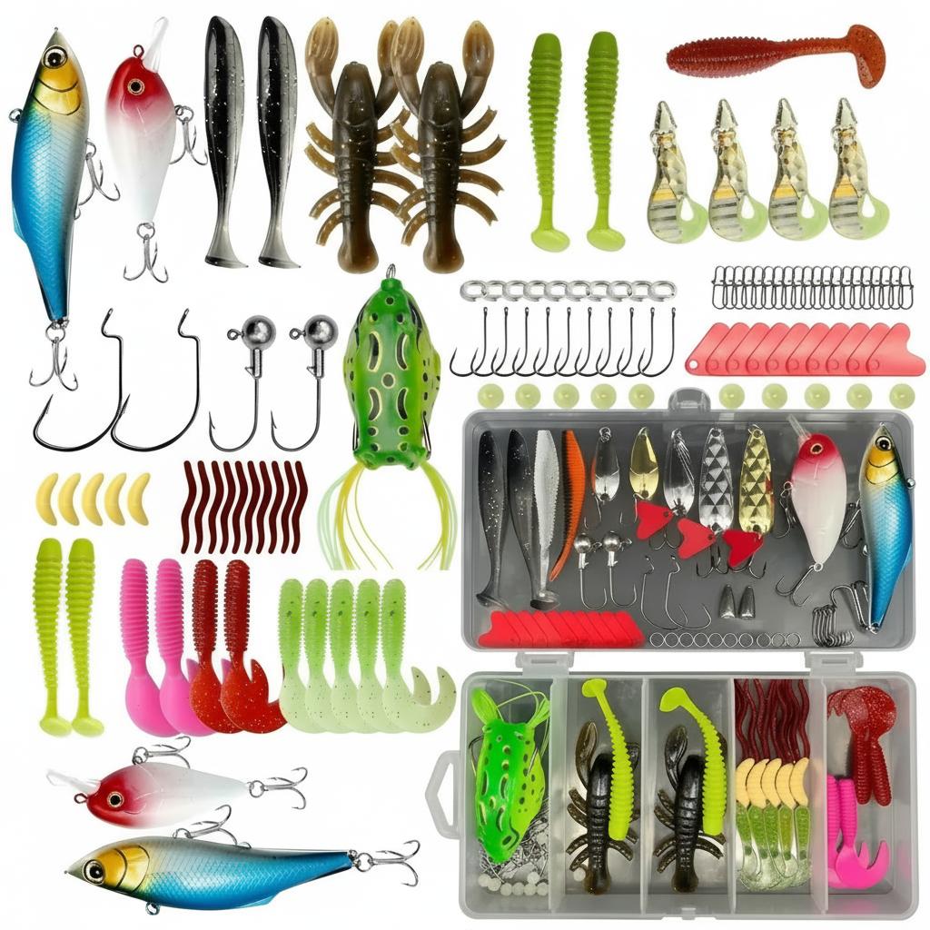 133点入りプレミアム釣りルアータックルボックスキット 釣り - Fishing Lure Jig のレビューと価格