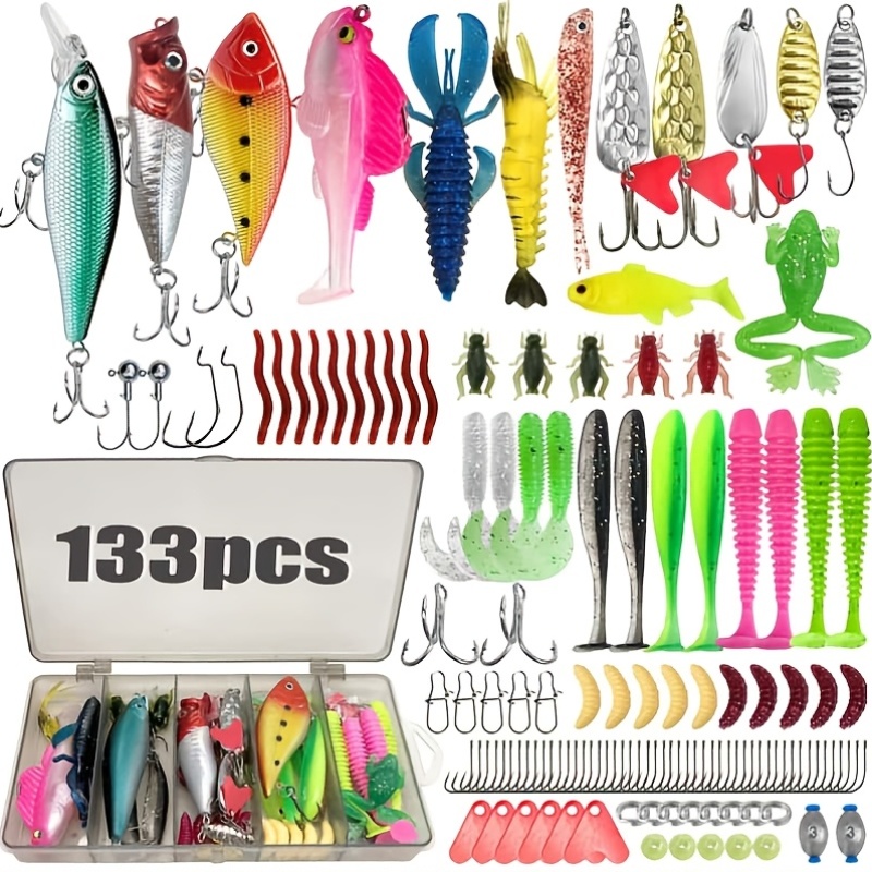 133点入りプレミアム釣りルアータックルボックスキット 釣り - Fishing Lure Jig のレビューと価格