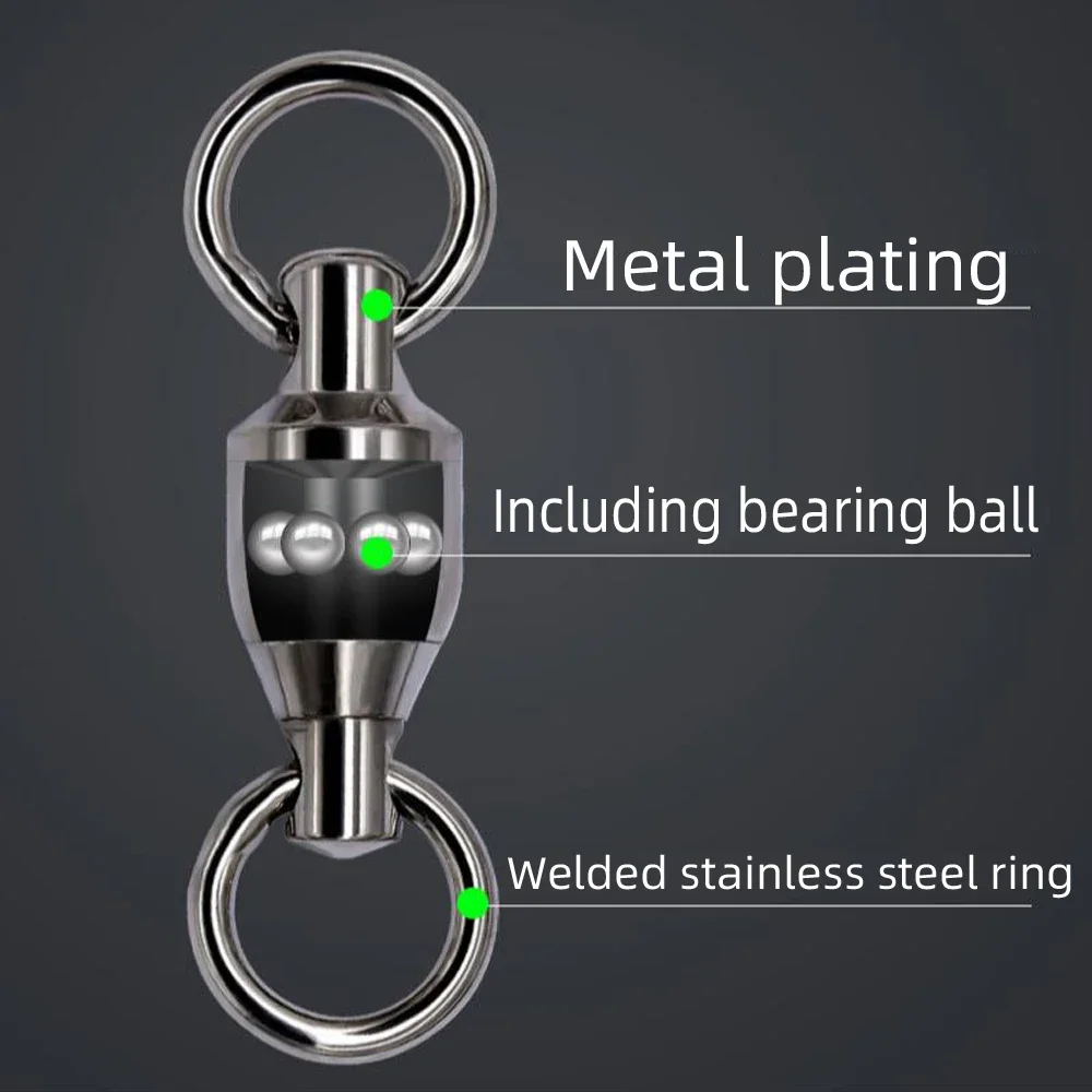 DNDYUJU 50個入り フィッシングスイベル ボールベア - Fishing Lure Accessories のレビューと価格